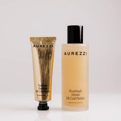 Aurezzi Travel Duo Gold Ağız Bakım Suyu 80ML Menthol Gold Diş Macunu 25ML Travel İkili Set