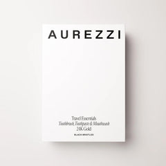 Aurezzi Travel Trio Gold Ağız Bakım Suyu 80ML Menthol Gold Diş Macunu 25ML Gold Black Soft Diş Fırçası Üçlü Travel Set