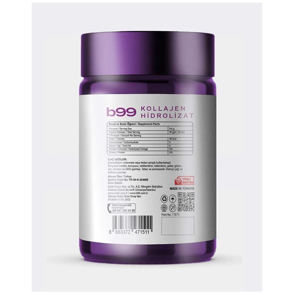 B99 Kollajen Hidrolizat Tip 1-3 Pure Kolajen 330Gr