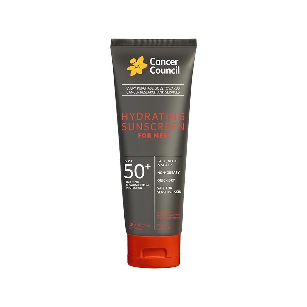 Cancer Council SPF50+ Hydrating Sunscreen for Men Erkekler için Güneş Kremi 100ML