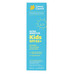 Cancer Council SPF50+ Ultra Sensitive Kids Sunscreen Çocuklar için Güneş Kremi 150ML