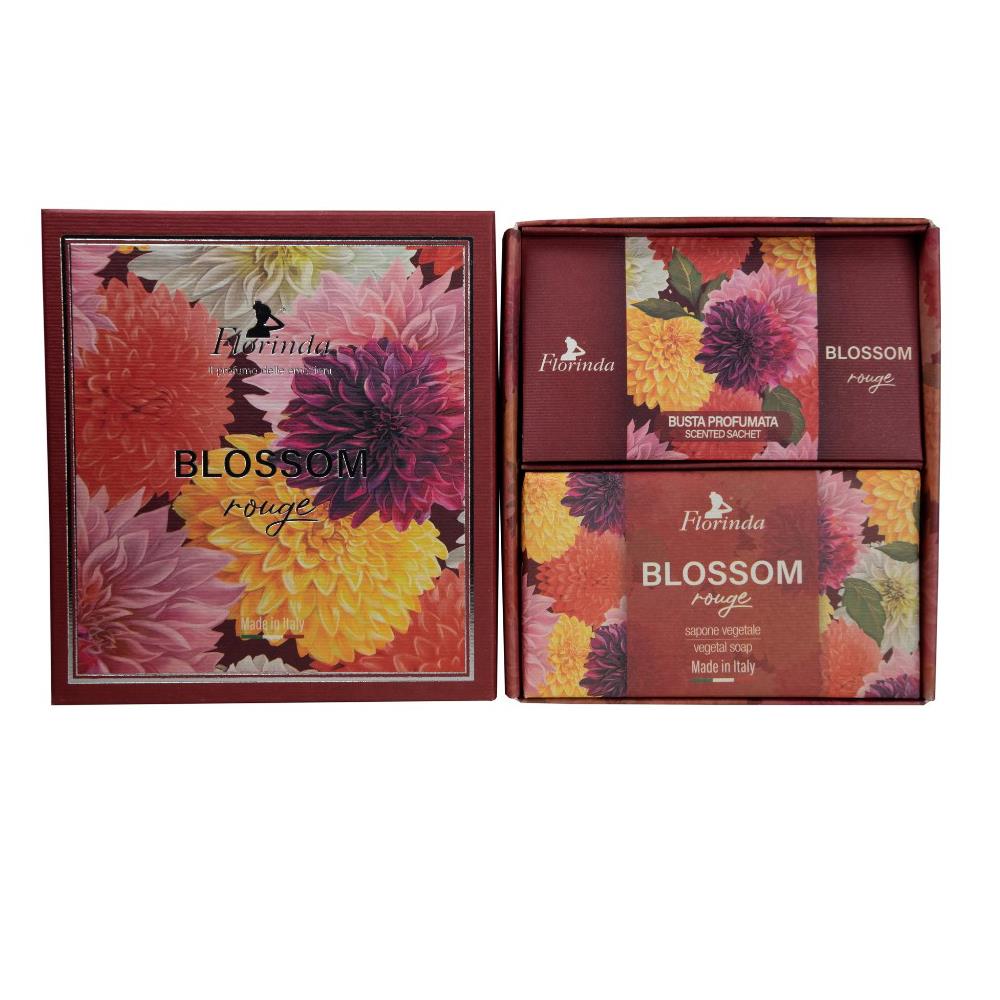 Florinda Gizemli Bahçe Kırmızı Çiçekler Katı Sabun 200Gr & Çekmece Kokusu 3 Adet 2li Set