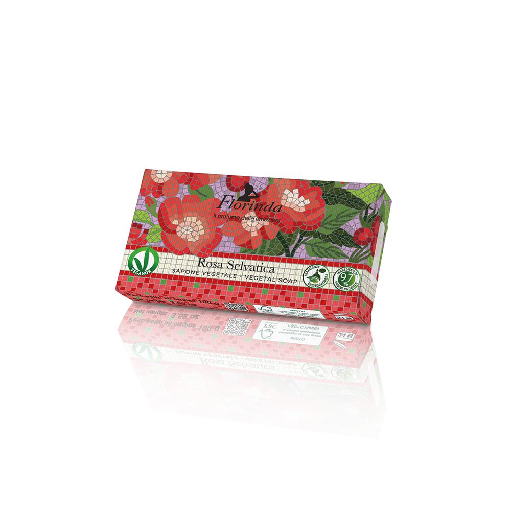 Florinda Mozaik Rosa Selvatica Katı Sabun 200Gr ve Çekmece Kokulu 3 Adet 2li Set