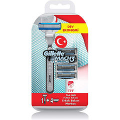 Gillette Mach3 Turbo Tıraş Makinesi + 5 Yedek Bıçak Hediyeli Tıraş Bıçağı