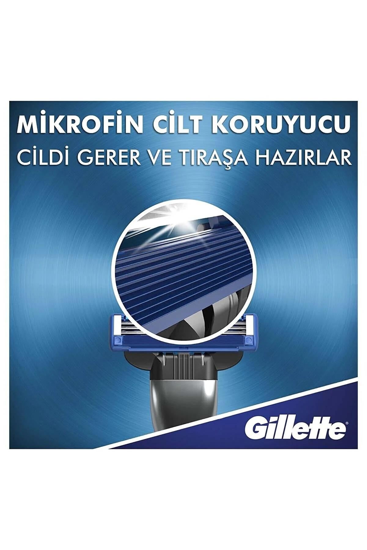 Gillette Mach3 Turbo Tıraş Makinesi + 5 Yedek Bıçak Hediyeli Tıraş Bıçağı Milli Takım