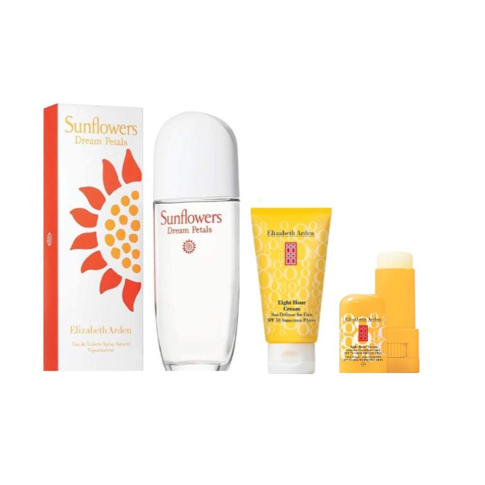Elizabeth Arden Sunflowers 100ML + Yüz Krem SPF50 50ML  + Dudak Koruyucu SPF50 6.8ML 3lü Set