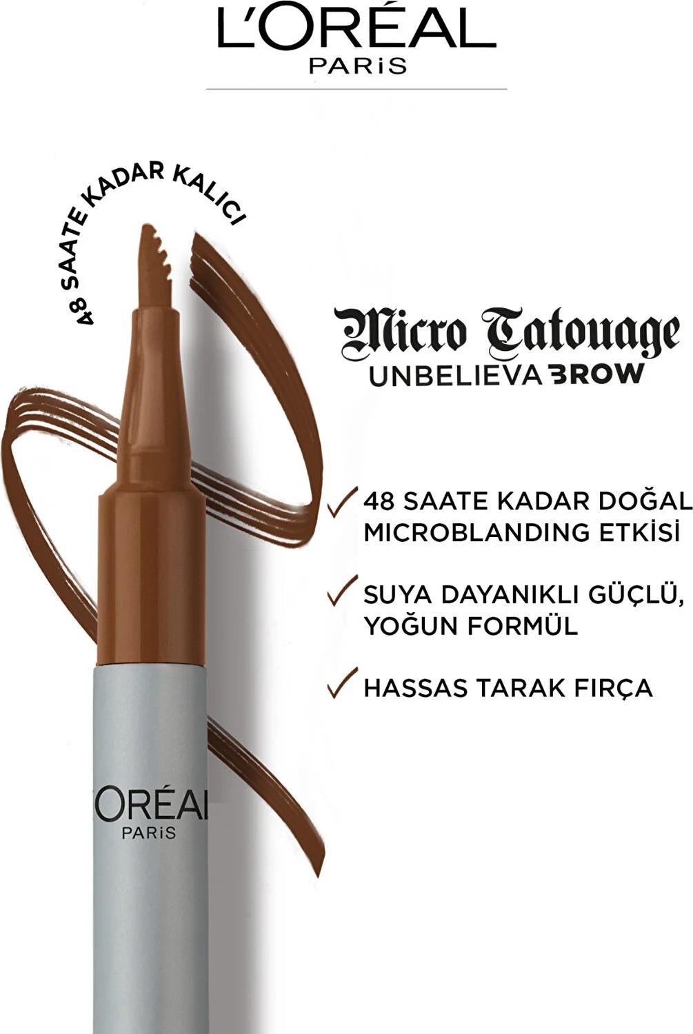 L'Oreal Paris Unbelieva Brow Micro Tatouage Kaş Kalemi - 108 Dark Brunette