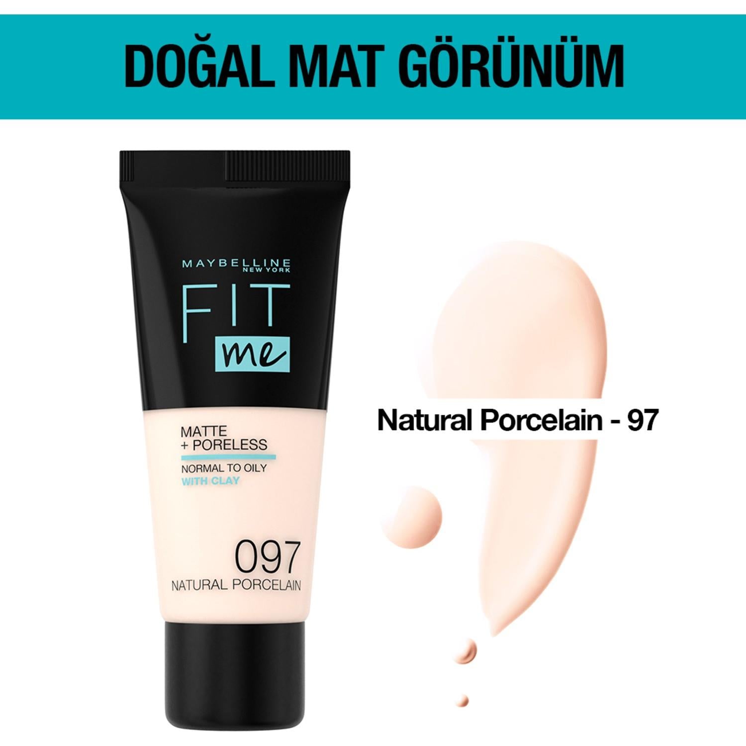 Maybelline New York Fit Me Matte Poreless Fondöten - 97 Natural Porcelain