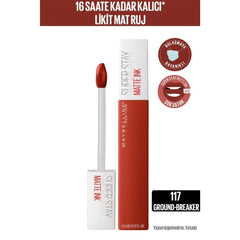 Maybelline New York Super Stay Matte Ink City Likit Mat Ruj - 117 Ground-Breaker - Kahverengi