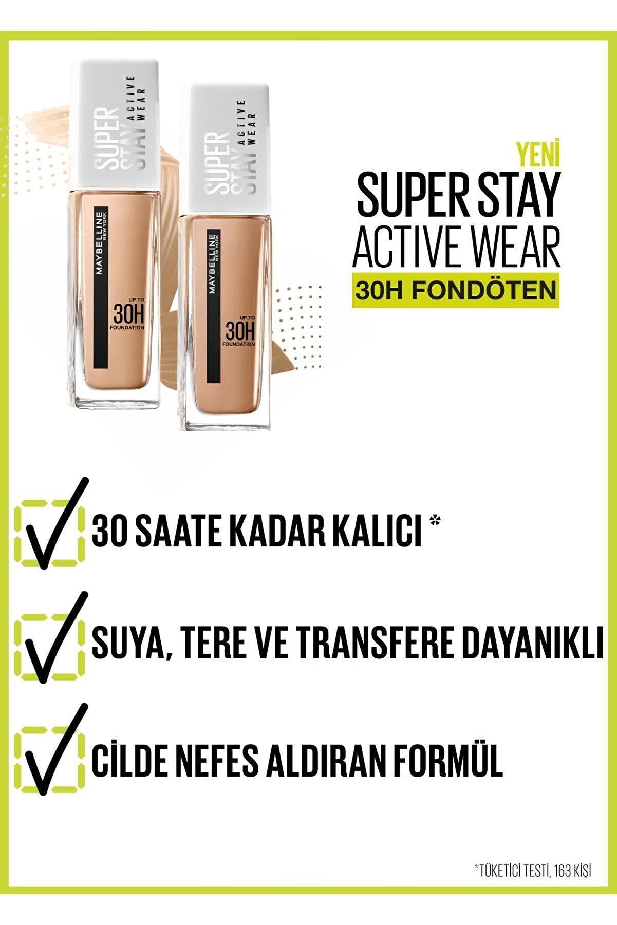 Maybelline New York Superstay Active Wear Fondöten- 10 Ivory