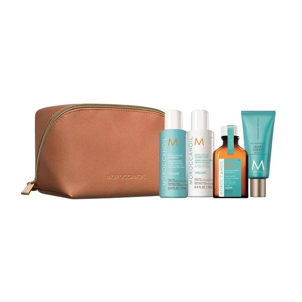 Moroccanoil Extra Volume Travel Kit Extra Volume Şampuan Saç Kremi Saç Bakım Yağı ve El Kremi Seyahat Seti