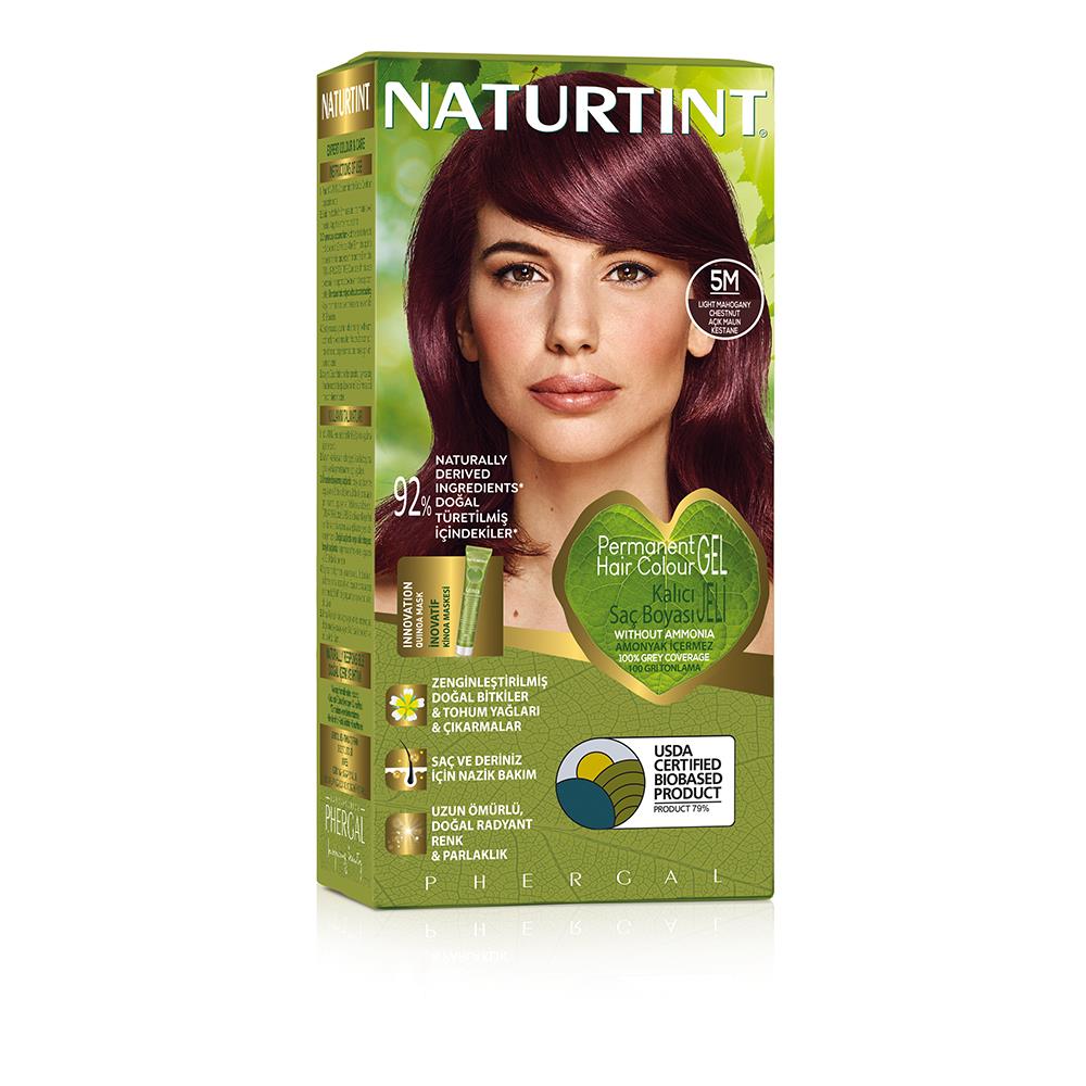 Naturtint 5M Açık Kestane Maun Doğal Saç Boyası 170ML