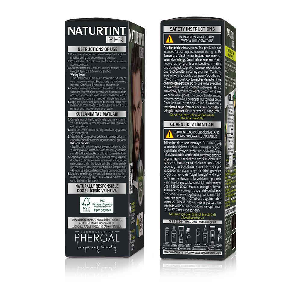 Naturtint Men 3N Koyu Kestane Erkekler için Doğal Saç Boyası 170ML