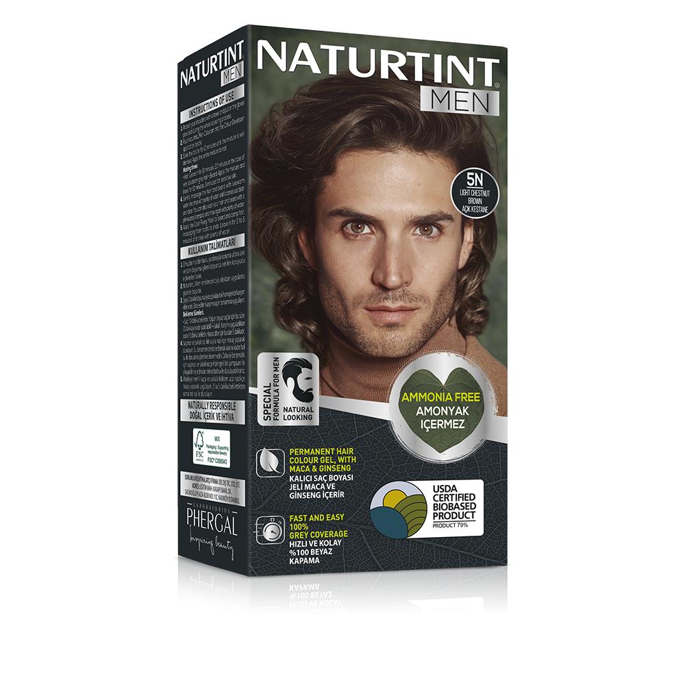 Naturtint Men 5N Açık Kestane Erkekler için Doğal Saç Boyası 170ML