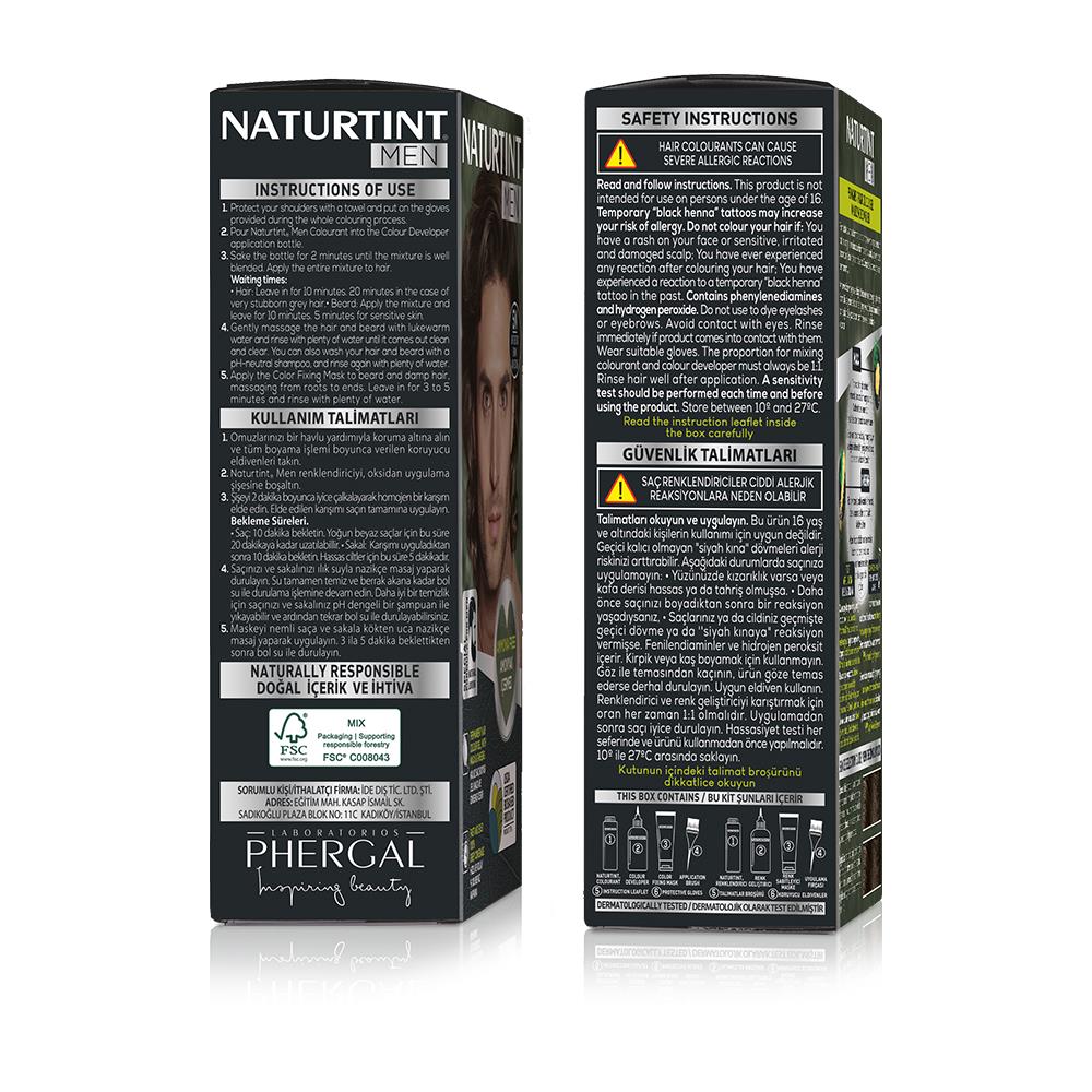 Naturtint Men 5N Açık Kestane Erkekler için Doğal Saç Boyası 170ML