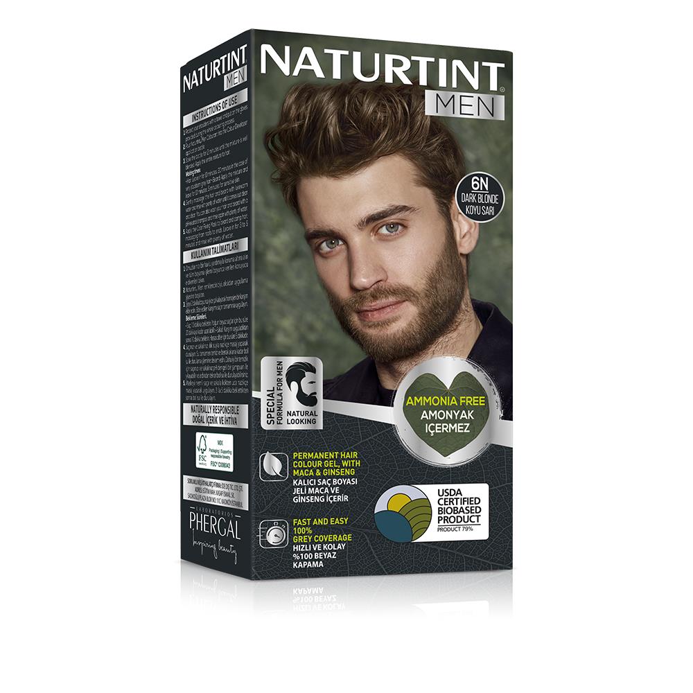 Naturtint Men 6N Koyu Sarı Erkekler için Doğal Saç Boyası 170ML