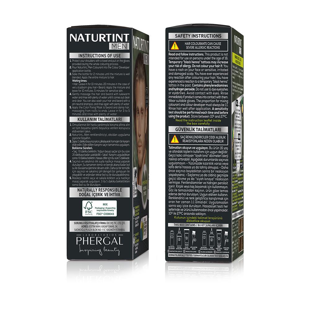 Naturtint Men 7N Sarı Işıltılı Fındık Kabuğu Erkekler için Doğal Saç Boyası 170ML